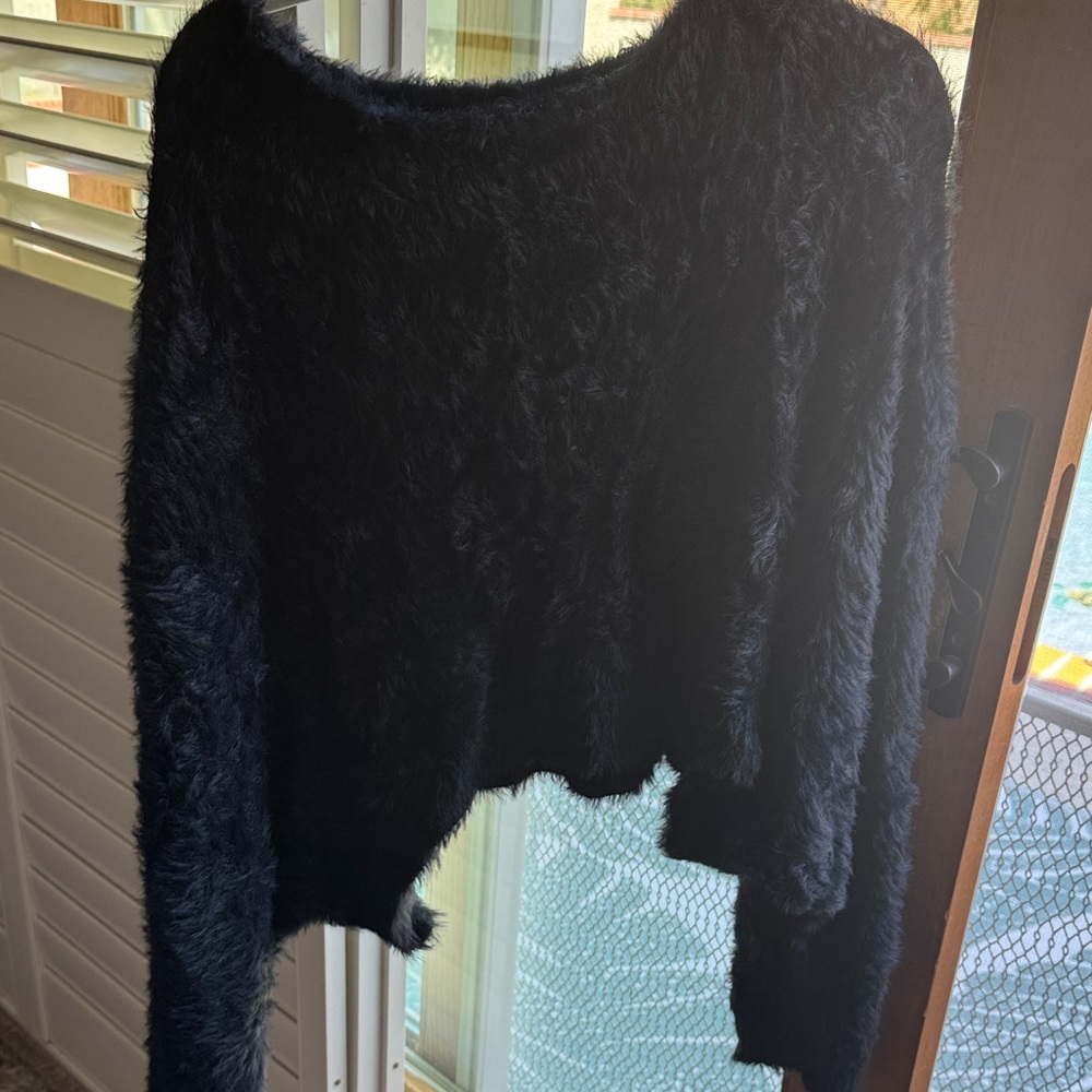 FPOne Women's Black Soft Fuzzy Sweater